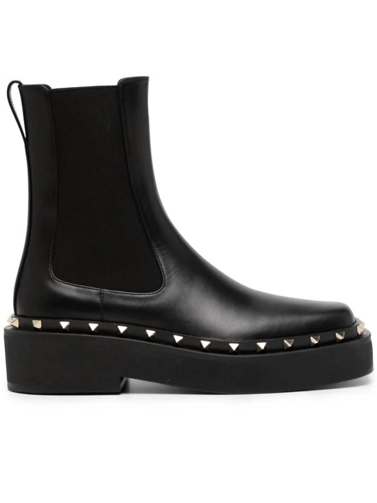 Valentino Garavani Shoes - Valentino Garavani Black Leather women’s rockstud Chelsea Boots size 40 Ono nero